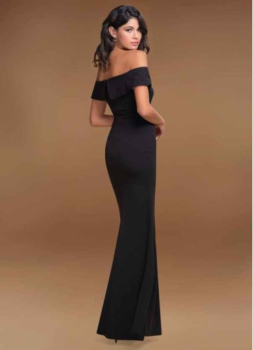Blush Mark My Valentine Black Stretch Crepe Maxi Dress