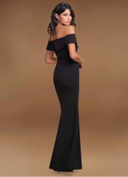 Blush Mark My Valentine Black Stretch Crepe Maxi Dress Blush Mark My Valentine Black Stretch Crepe Maxi Dress