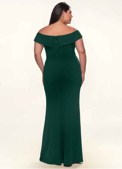 Blush Mark My Valentine Dark Emerald Stretch Crepe Maxi Dress Blush Mark My Valentine Dark Emerald Stretch Crepe Maxi Dress