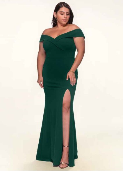 Blush Mark My Valentine Dark Emerald Stretch Crepe Maxi Dress Blush Mark My Valentine Dark Emerald Stretch Crepe Maxi Dress