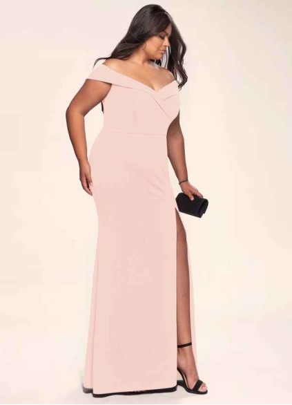 Blush Mark My Valentine Pink Stretch Crepe Maxi Dress Blush Mark My Valentine Pink Stretch Crepe Maxi Dress