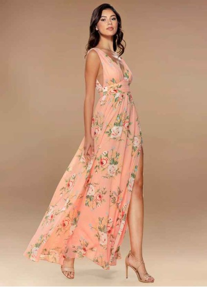 Blush Mark Versailles Blush Floral Print Floral Print Chiffon Maxi Dress Blush Mark Versailles Blush Floral Print Floral Print Chiffon Maxi Dress