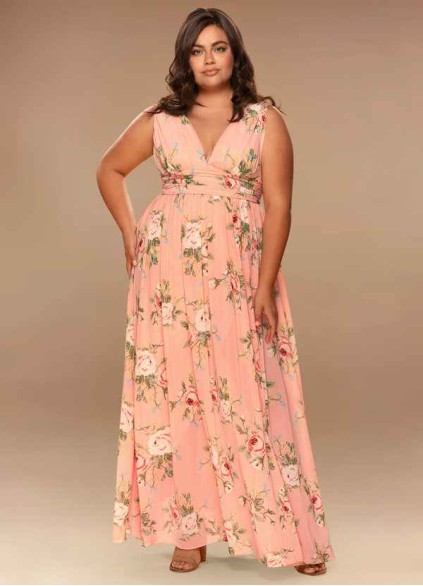 Blush Mark Versailles Blush Floral Print Floral Print Chiffon Maxi Dress Blush Mark Versailles Blush Floral Print Floral Print Chiffon Maxi Dress