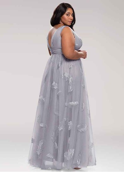 Blush Mark Lost In Paradise Grey Embroidery Tulle Maxi Dress Blush Mark Lost In Paradise Grey Embroidery Tulle Maxi Dress