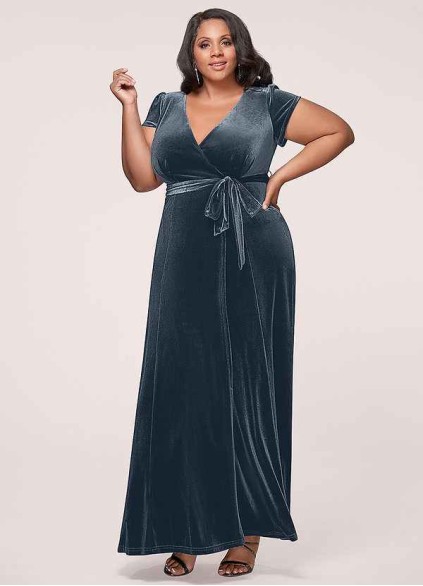 Blush Mark Dreaming Of You French Blue Velvet Maxi Dress Blush Mark Dreaming Of You French Blue Velvet Maxi Dress