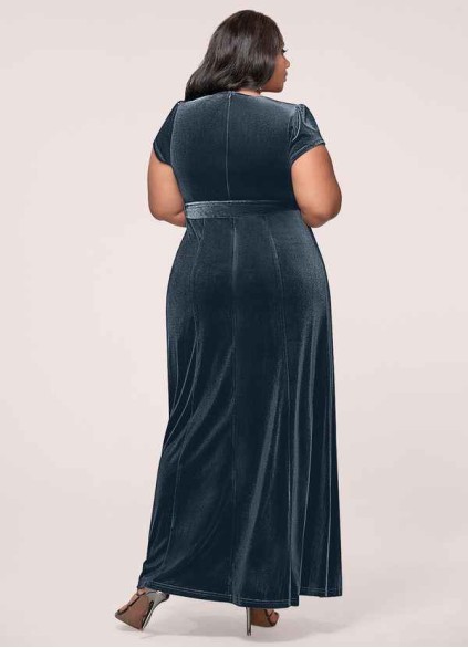 Blush Mark Dreaming Of You French Blue Velvet Maxi Dress Blush Mark Dreaming Of You French Blue Velvet Maxi Dress