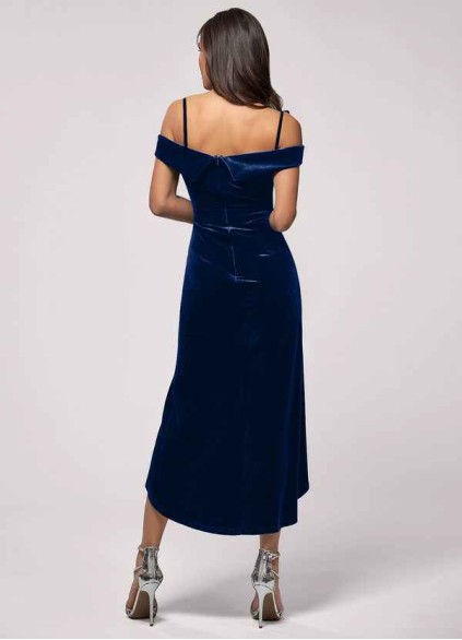 Blush Mark Sweet Desire Navy Blue Velvet Midi Dress Blush Mark Sweet Desire Navy Blue Velvet Midi Dress