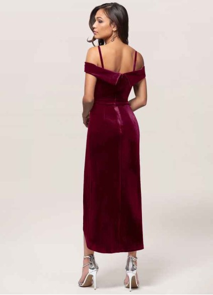 Blush Mark Sweet Desire Cabernet Velvet Midi Dress Blush Mark Sweet Desire Cabernet Velvet Midi Dress