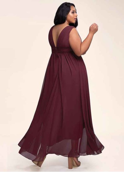 Blush Mark Dancing Queen Cabernet Chiffon Maxi Dress Blush Mark Dancing Queen Cabernet Chiffon Maxi Dress