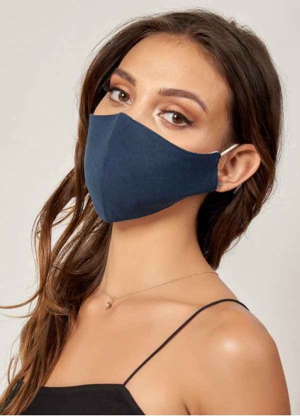 Non-medical Solid Color Cotton Reusable Face Mask Dark Navy Non-medical Solid Color Cotton Reusable Face Mask Dark Navy