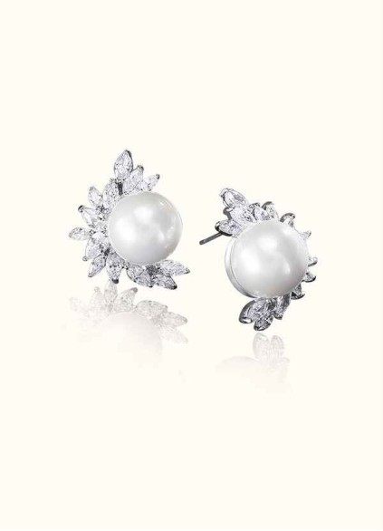 Elle Crystal and Pearl Statement Earrings Elle Crystal and Pearl Statement Earrings