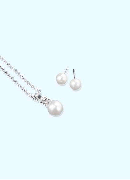Elegant Pearl Drop Jewelry Set Elegant Pearl Drop Jewelry Set