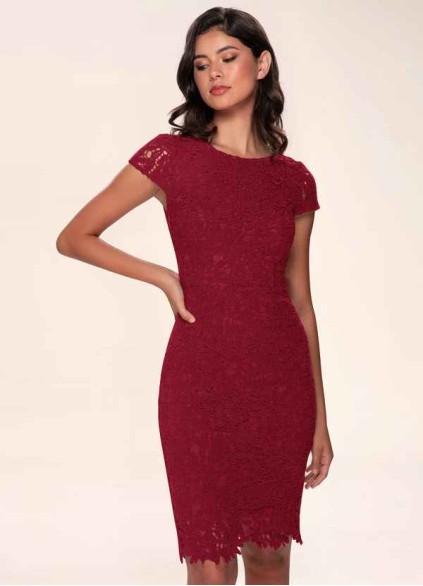 Blush Mark Heavenly Kiss Burgundy Lace Bodycon Short Dress Blush Mark Heavenly Kiss Burgundy Lace Bodycon Short Dress