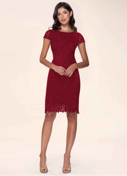 Blush Mark Heavenly Kiss Burgundy Lace Bodycon Short Dress Blush Mark Heavenly Kiss Burgundy Lace Bodycon Short Dress