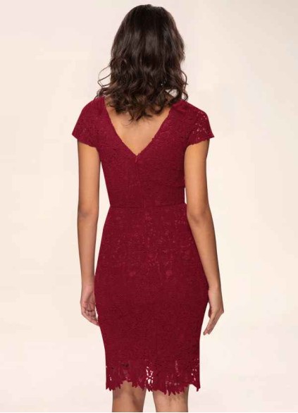 Blush Mark Heavenly Kiss Burgundy Lace Bodycon Short Dress Blush Mark Heavenly Kiss Burgundy Lace Bodycon Short Dress