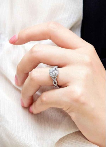 Swirling Hearts CZ Ring