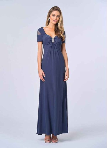 UpStudio Illusion Cap Sleeved Jersey Gown