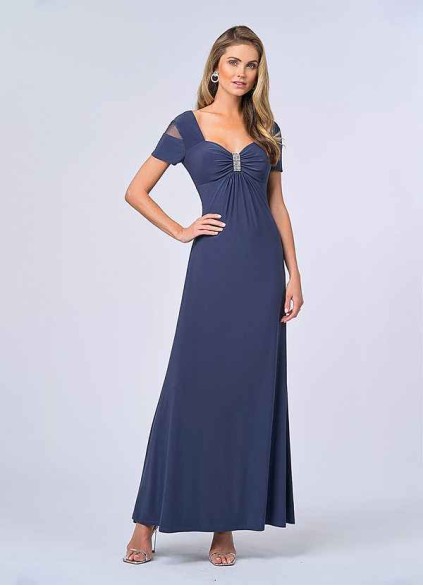 UpStudio Illusion Cap Sleeved Jersey Gown UpStudio Illusion Cap Sleeved Jersey Gown