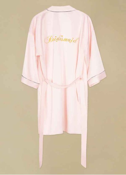 Pre-Wedding Embroidered Bridesmaid Satin Robe Pre-Wedding Embroidered Bridesmaid Satin Robe