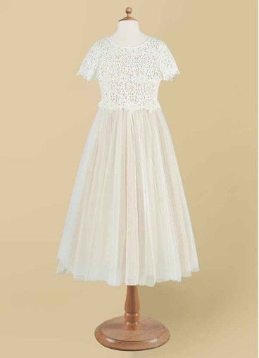 Syekd Petal Flower Girl Dress