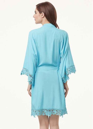 Floral Lace and Cotton Robe