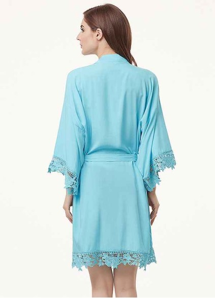 Floral Lace and Cotton Robe Floral Lace and Cotton Robe