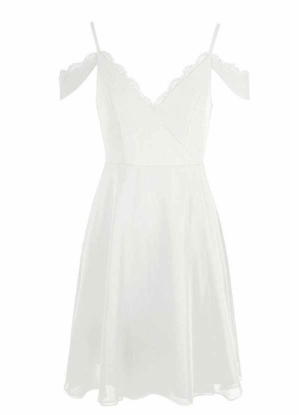 AZ Occasions Mini Lace and Chiffon Skirt Dress AZ Occasions Mini Lace and Chiffon Skirt Dress