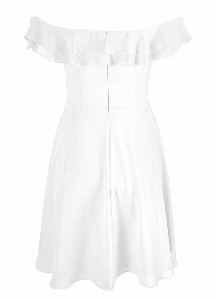 AZ Occasions Mini Chiffon Dress with Off the Shoulder Sleeves AZ Occasions Mini Chiffon Dress with Off the Shoulder Sleeves
