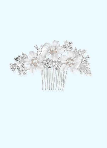 Frosty Meadows Floral Comb