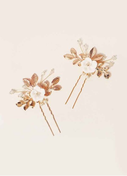 Gold Floral Hairpin Set Gold Floral Hairpin Set