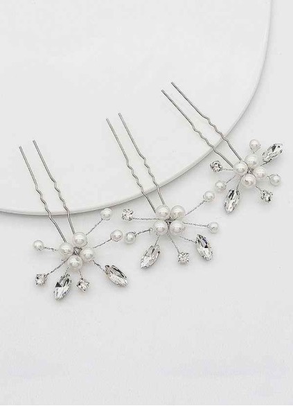 Pearl and Crystal Cluster Comb Set Pearl and Crystal Cluster Comb Set