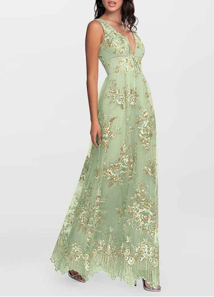 AZ Occasions Romantic Adventure Dusty Sage Embroidery Tulle Maxi Dress AZ Occasions Romantic Adventure Dusty Sage Embroidery Tulle Maxi Dress