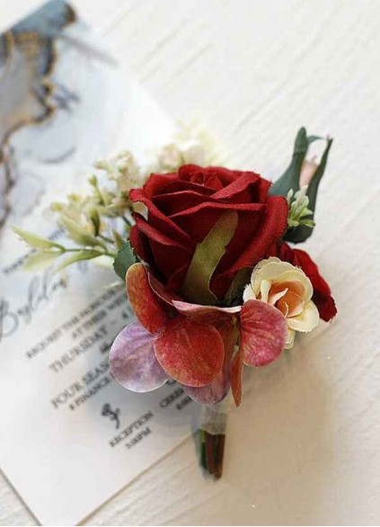Red Rose Boutonniere Red Rose Boutonniere
