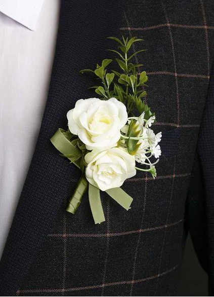White Rose Boutonniere White Rose Boutonniere