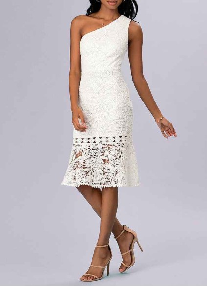 AZ Occasions Every Season Ivory Lace Midi Dress AZ Occasions Every Season Ivory Lace Midi Dress