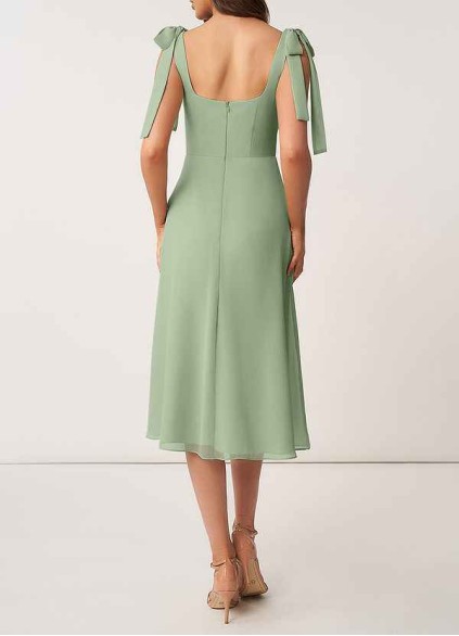 AZ Occasions Bow Tie Chiffon Midi Dress With Slit AZ Occasions Bow Tie Chiffon Midi Dress With Slit
