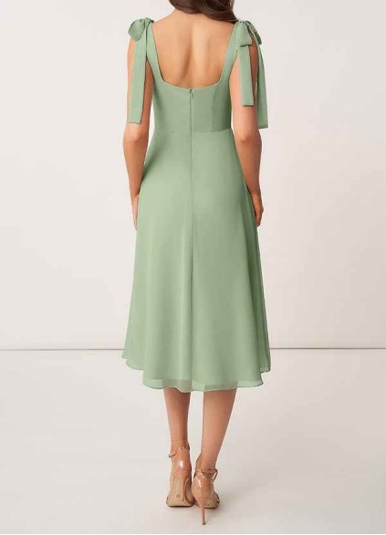 AZ Occasions Bow Tie Chiffon Midi Dress With Slit AZ Occasions Bow Tie Chiffon Midi Dress With Slit