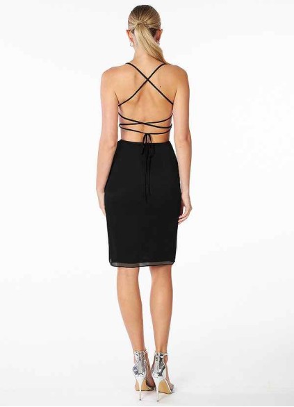 AZ Occasions Spaghetti Straps Midi Mesh Dress with Slit AZ Occasions Spaghetti Straps Midi Mesh Dress with Slit