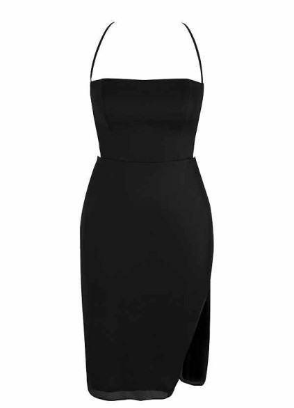 AZ Occasions Spaghetti Straps Midi Mesh Dress with Slit AZ Occasions Spaghetti Straps Midi Mesh Dress with Slit