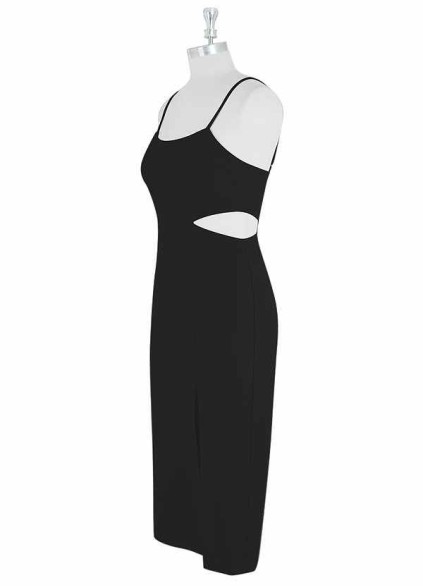 AZ Occasions Midi Stretch Crepe Dress with Side Cutouts and Slit AZ Occasions Midi Stretch Crepe Dress with Side Cutouts and Slit