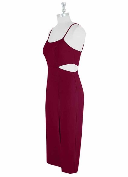 AZ Occasions Midi Stretch Crepe Dress with Side Cutouts and Slit AZ Occasions Midi Stretch Crepe Dress with Side Cutouts and Slit
