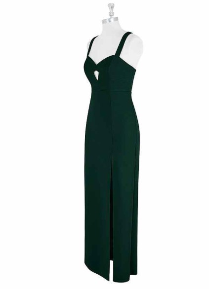 AZ Occasions Maxi Stretch Crepe Dress with Keyhole and Slit AZ Occasions Maxi Stretch Crepe Dress with Keyhole and Slit