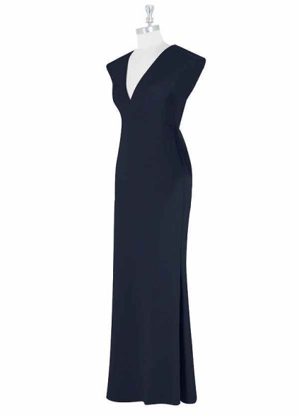 AZ Occasions Maxi Crepe Dress with V Neckline and Cap Sleeves AZ Occasions Maxi Crepe Dress with V Neckline and Cap Sleeves