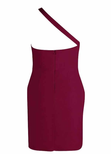 AZ Occasions Mini Stretch Crepe Dress with One Shoulder Strap AZ Occasions Mini Stretch Crepe Dress with One Shoulder Strap
