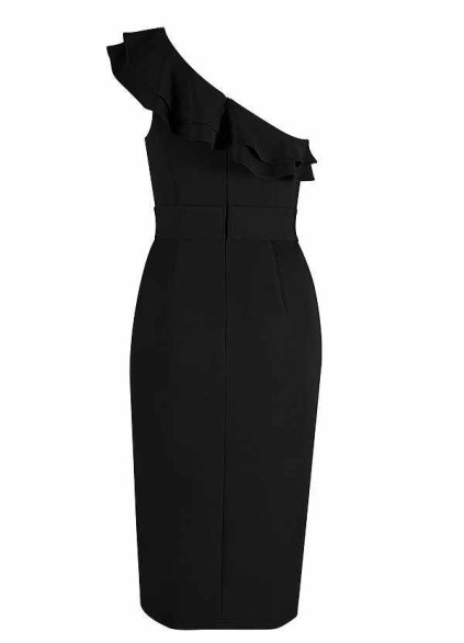 AZ Occasions One Shoulder Ruffle Midi Dress AZ Occasions One Shoulder Ruffle Midi Dress
