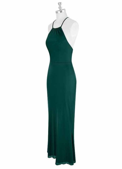 AZ Occasions Midi Mesh Halter Dress with Lace Up Back AZ Occasions Midi Mesh Halter Dress with Lace Up Back